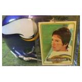 Tommy Kramer Autographed Mini Helmet With Rookie Card, Minnesota Vikings QB