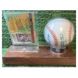 Chuck Knobloch Autographed Baseball & Stand with Card-Minnesota Twins