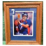 John Elway 10.5" x 12.5" Matted Print Jersey Relic Swatch #/2000 Broncos Tristar