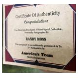 Randy Moss Autographed Football- Minnesota Vikings- W/ COA!