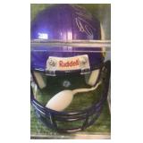 Ed White Autographed Mini Helmet #62 Minnesota Vikings & Autographed Card In Display