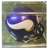 Ed White Autographed Mini Helmet #62 Minnesota Vikings & Autographed Card In Display