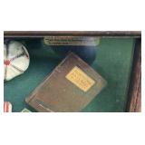 RARE GLASSED SHADOW BOX W/ HISTORY OF BASEBALL BABE RUTH 20" X 12" Vintage Repro