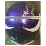 Tommy Kramer Autographed Mini Helmet With Rookie Card, Minnesota Vikings QB