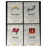 2020 Illusions Superstar 4-Card Football Card Lot (Brady, Burrow RC, Hurts RC, Herbert RC)