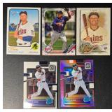Royce Lewis 5-Card Minnesota Twins Rookie Baseball Card Lot