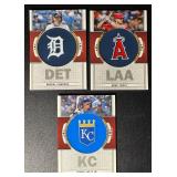 3-Card 2023 Topps Commemorative Patch Baseball Card Lot (Witt, Cabrera, Trout)