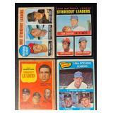 4-Card Vintage Baseball AL/NL Leaders Baseball Card Lot
