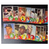 19-card 1963 Topps Vintage Baseball Card Lot