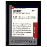 Joe Mauer XRC Minor League Card 2002 Upper Deck #188 Minnesota Twins Baseball Card