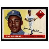 Jim Gilliam 1955 Topps #5 Vintage Brooklyn Dodgers Baseball Card