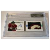 Mikael Granlund /49 AUTO / ROOKIE / PATCH Booklet Graded 8.5 / 10 - 2013-14 National Treasures #26 Rookie Jumbo Jerseys Bookley Autographs Prime - Nimbered 21/49 - NASTY PATCH!