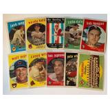 1959 Topps 10-Card Vintage Baseball Lot