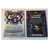 (2) JJ McCarthy Cards 2025 Phoenix #38 and Thunderbirds Insert #33 Minnesota Vikings Football Cards