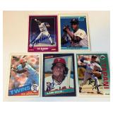 (5) Minnesota Twins On-Card Autos - Mahomes, Reardon, Tapani, Salas, Washington