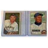 1951 Bowman Baseball 2 Card Lot - Mickey Owen and Max Lanier
