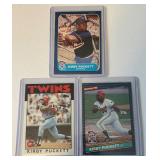 Kirby Puckett 3 Card 1986 2nd Year Minnesota Twins Baseball Cards