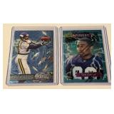 Cris Carter 2 Card Finest / Metal Minnesota Vikigns Football Lot
