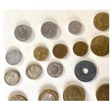 Group of Vintage French and Swiss Coins