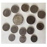 Group of Vintage French and Swiss Coins
