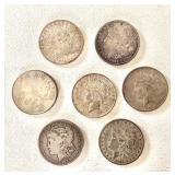 Group of Morgan and Peace Dollars (1880-1925)