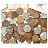 Group of Steel Pennies and Wheat Pennies