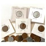 Group of Steel Pennies and Wheat Pennies
