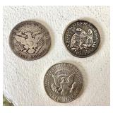 Group of Silver Half Dollars (1853-1904) +(1964)