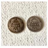 Group of Early Silver Dimes (1876-1913)