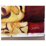 Unframed Oil on Canvas: Jazz Trumpet Player