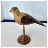 Carved and Painted Wooden Mourning Dove