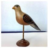 Carved and Painted Wooden Mourning Dove