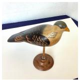Carved and Painted Wooden Mourning Dove