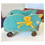 Charming Antique Wooden Folk Art Train