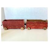 Charming Antique Wooden Folk Art Train