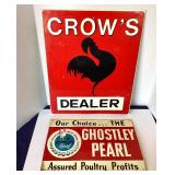 Pair of Vintage Tin Advertising Signs