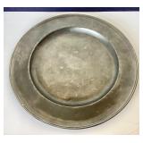 Large Antique Pewter Charger