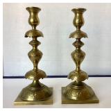 Pair of Vintage Polish / Russian Shabbat Candlesticks