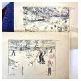 Group of Unframed Antique and Vintage Prints