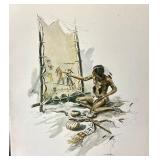 Group of 9 Unframed Harrison Fisher "Hiawatha" Bookplates + 6 George Washington Lithograph Bookplates