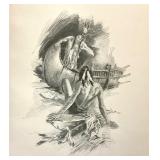 Group of 9 Unframed Harrison Fisher "Hiawatha" Bookplates + 6 George Washington Lithograph Bookplates