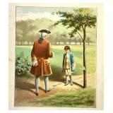 Group of 9 Unframed Harrison Fisher "Hiawatha" Bookplates + 6 George Washington Lithograph Bookplates