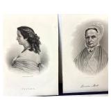 Group of Antique and Vintage Etchings and Engravings of Historic Men and Women