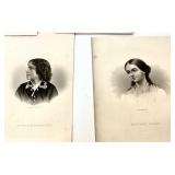 Group of Antique and Vintage Etchings and Engravings of Historic Men and Women