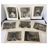 Large Group of Antique American and European Historical Engravings
