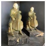Classic Pair of Antique Cellist Bookends by John Ruhl for J.B. Hirst
