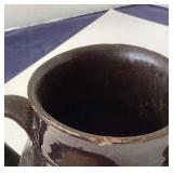 Antique Redware Batter Bowl and Small Pitcher