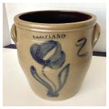 Antique Tulip Decorated Cortland Stoneware Crock