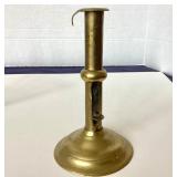 Pair of Antique Brass Push Up Candlesticks