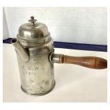 Antique Pewter Footed Teapot Dated 1832